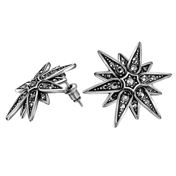 Any 2/$20! Antiqued Silver Marcasite Stud Earrings - Picture 3 of 7